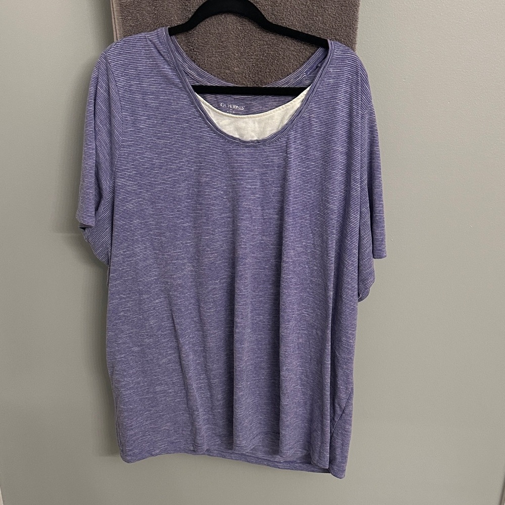 Catherines Heathered Blue Short Sleeve Top
